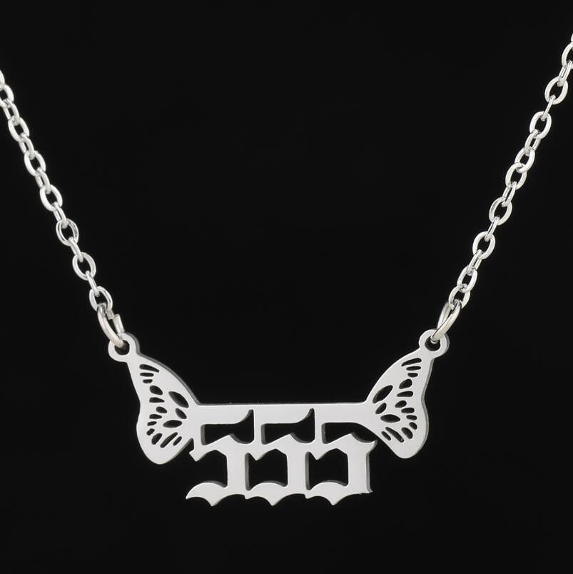 G1. 18K Gold Plated Angel Digital Butterfly, Lucky Pendant Necklace