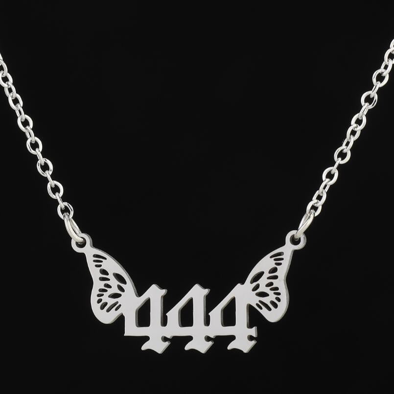 G1. 18K Gold Plated Angel Digital Butterfly, Lucky Pendant Necklace