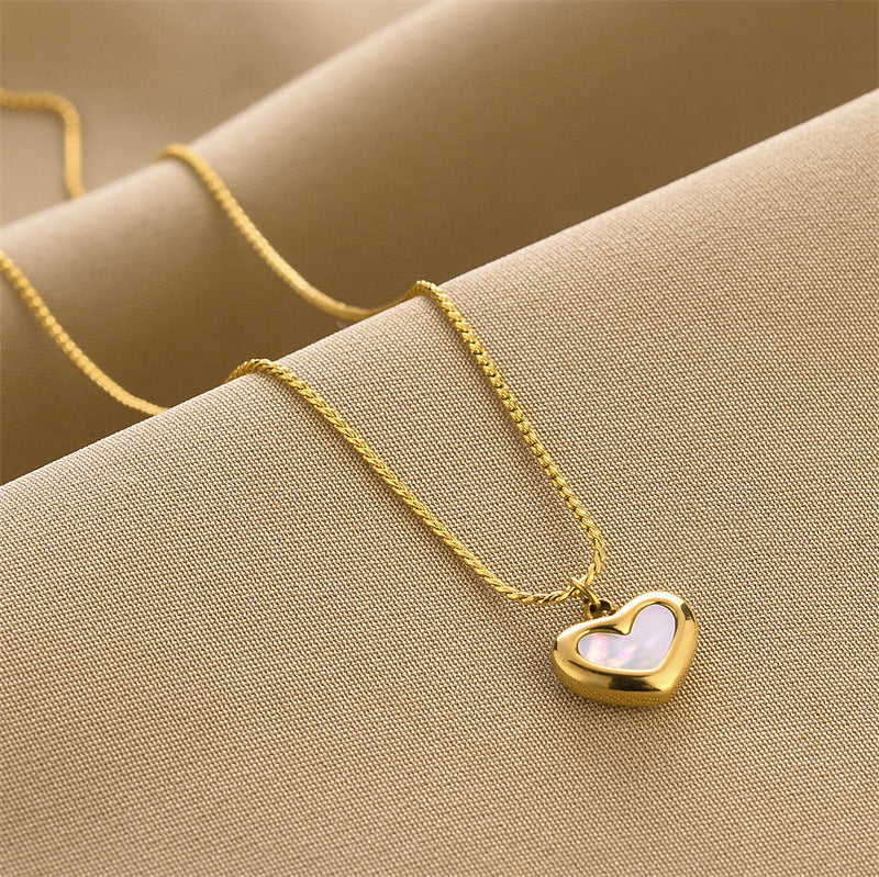 G1. Titanium Steel Necklace, Diamond Clavicle Necklace Korean Style