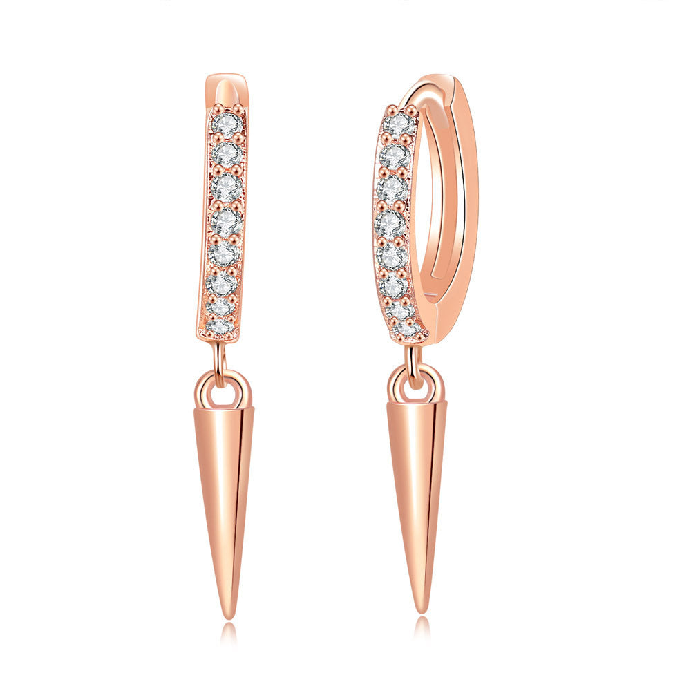 G1. Zircon Earrings Cross Butterfly Star Moon, Gold Plated