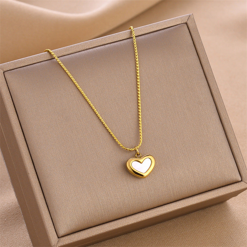 G1. Titanium Steel Necklace, Diamond Clavicle Necklace Korean Style