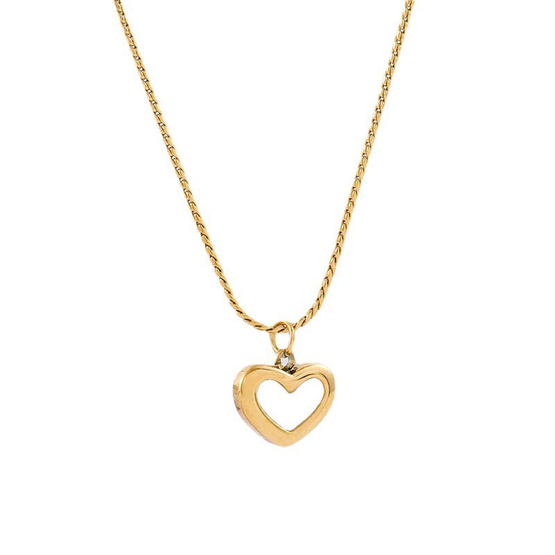 G1. Titanium Steel Necklace, Diamond Clavicle Necklace Korean Style