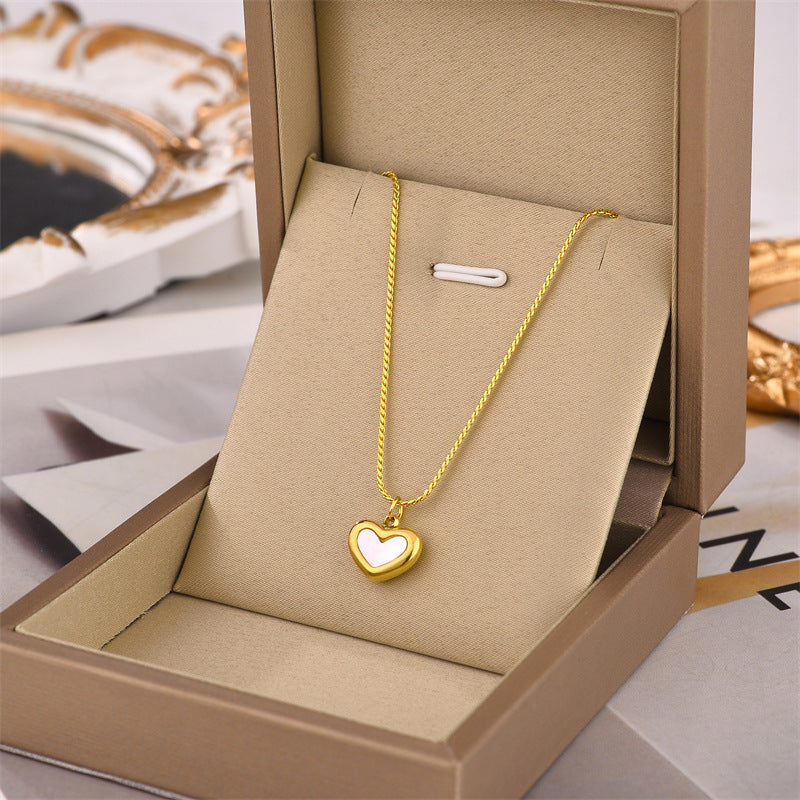 G1. Titanium Steel Necklace, Diamond Clavicle Necklace Korean Style