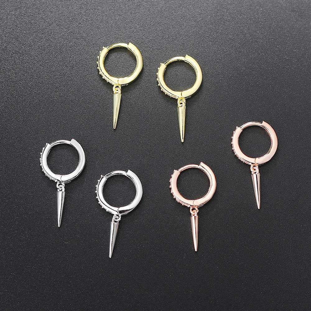 G1. Zircon Earrings Cross Butterfly Star Moon, Gold Plated
