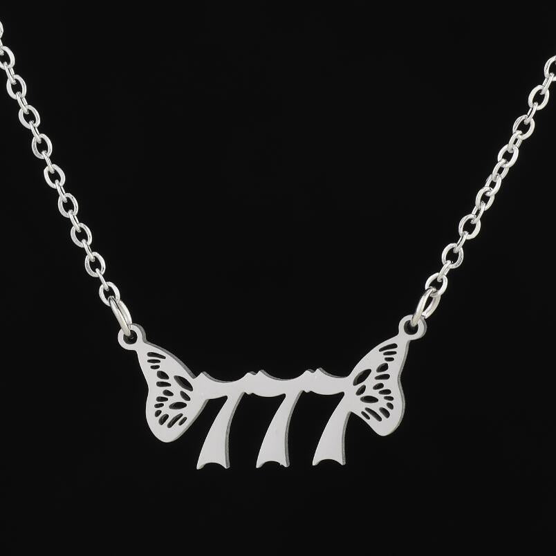 G1. 18K Gold Plated Angel Digital Butterfly, Lucky Pendant Necklace
