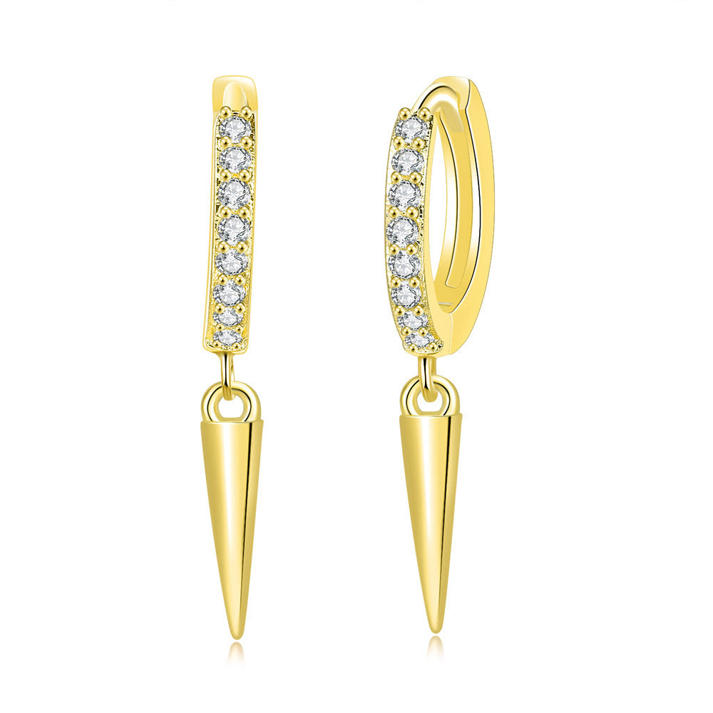 G1. Zircon Earrings Cross Butterfly Star Moon, Gold Plated