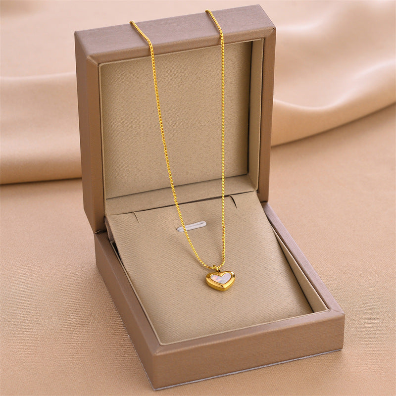 G1. Titanium Steel Necklace, Diamond Clavicle Necklace Korean Style