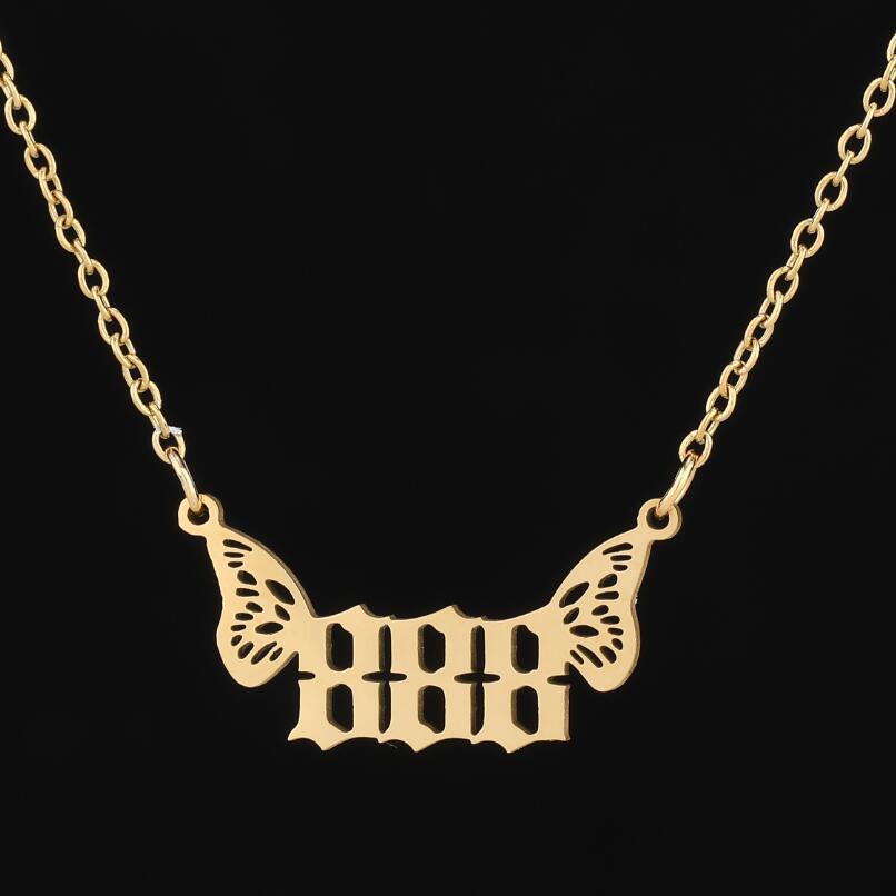 G1. 18K Gold Plated Angel Digital Butterfly, Lucky Pendant Necklace