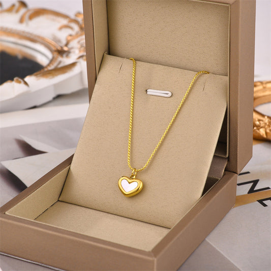 G1. Titanium Steel Necklace, Diamond Clavicle Necklace Korean Style