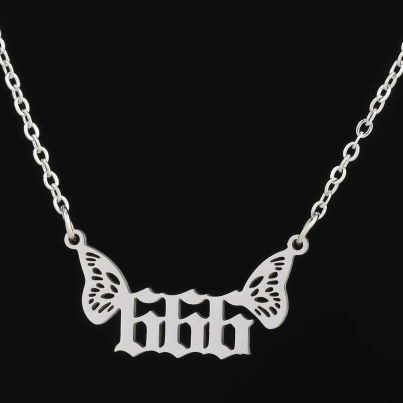 G1. 18K Gold Plated Angel Digital Butterfly, Lucky Pendant Necklace