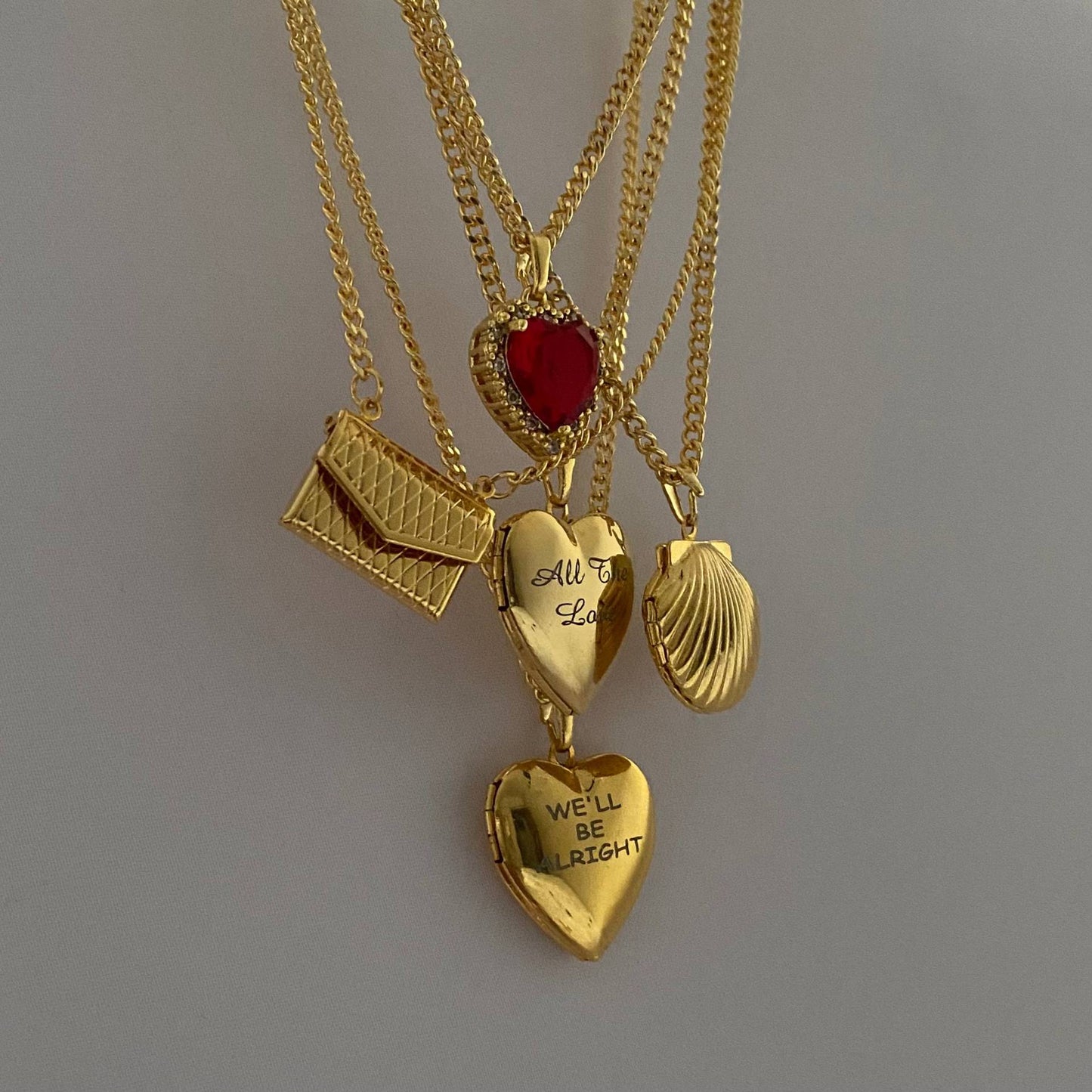 G1. European Necklace, Love Photo Box Pendan Envelope Necklace